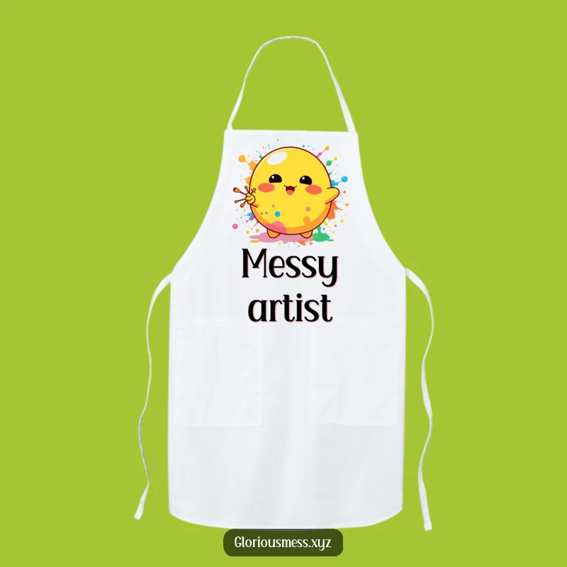Funny Blob Paint Splatter Apron: Artistic Chef Character - Hilarious Funny Gift!