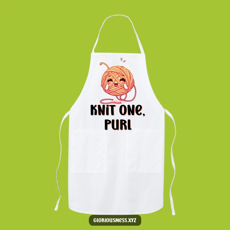 Funny Yarn Ball Apron: Crafty Character Kitchen Wear - Hobby Funny Gift!