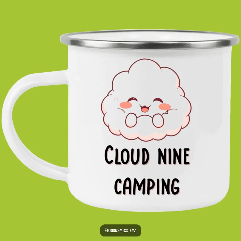 Funny Cloud Giggle Camping Mug: Outdoor Happy Character - Adventure Funny Gift!