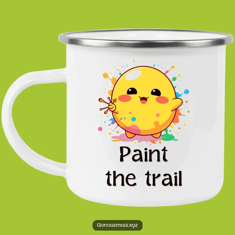 Funny Blob Paint Splatter Camping Mug: Outdoor Art Character - Best Funny Gift!