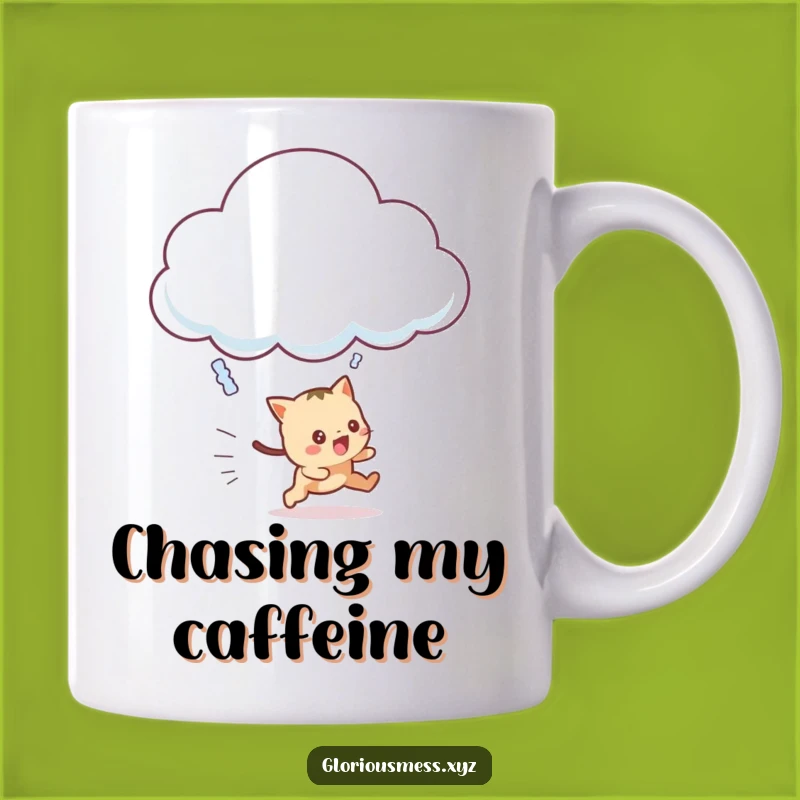 Funny Cloud Chaser Mug: Frantic Creature's Pursuit, Perfect Funny Gift