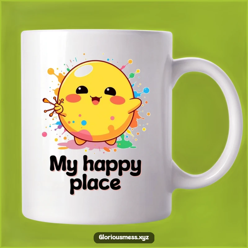 Funny Blob Splatter Mug: Vibrant Paint Art Character - A Hilarious Gift!