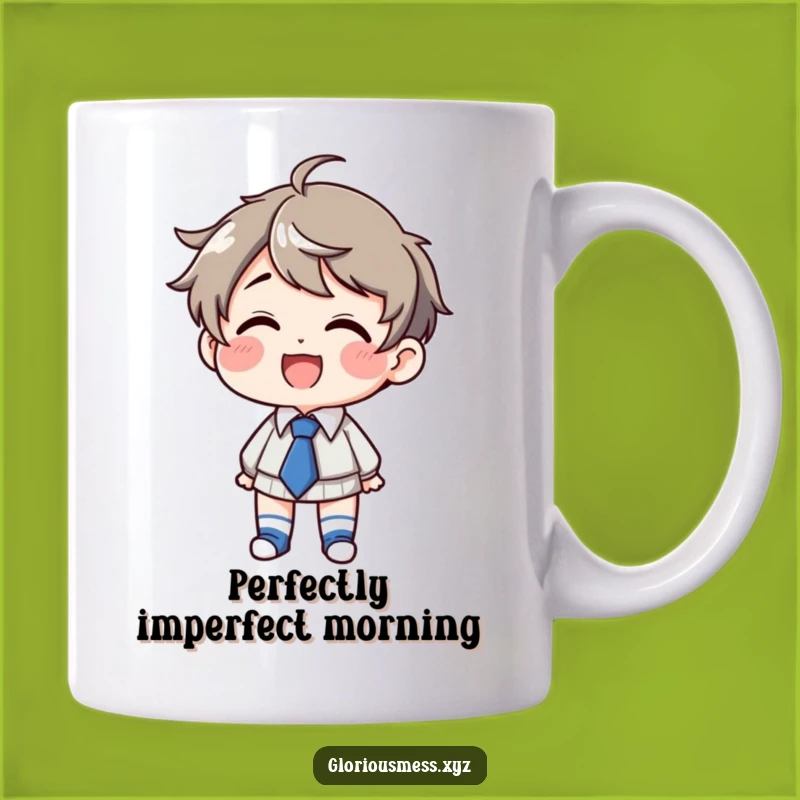 Funny Mismatched Socks Mug: Giggling Character's Quirky Style, Perfect Funny Gift!