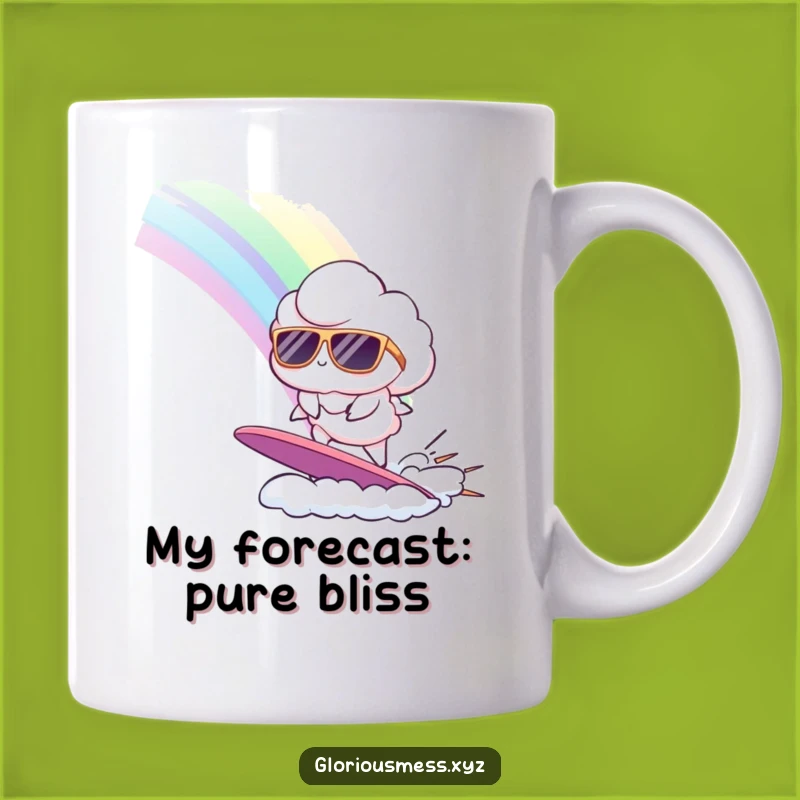 Funny Cloud Surfing Rainbow Mug: Hilarious Sunny Vibes Gift for Him or Her