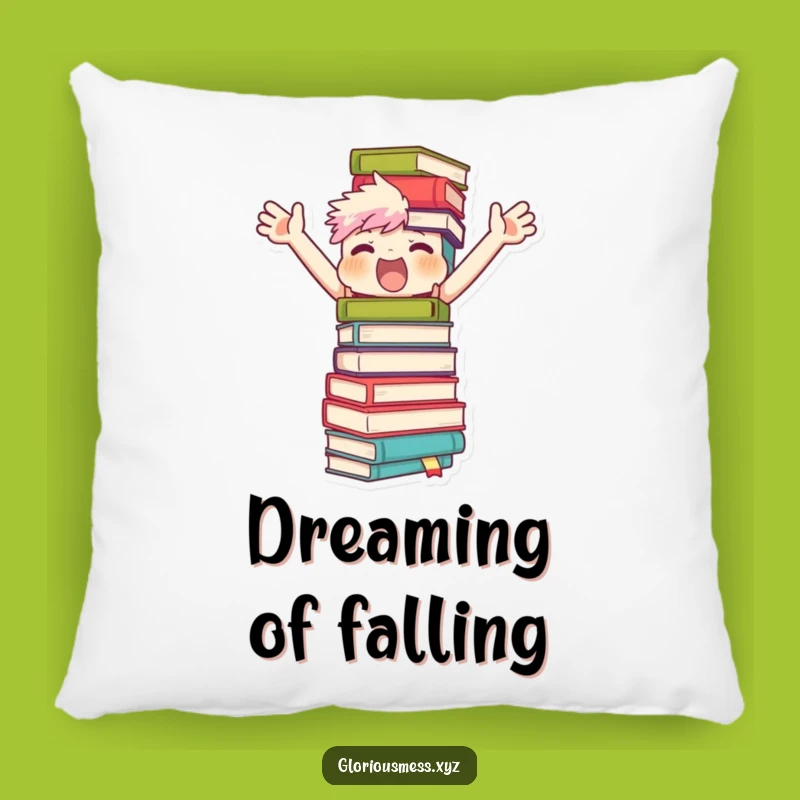 Funny Book Lover's Pillow: Character Balances Tower - Cozy Reading Companion!