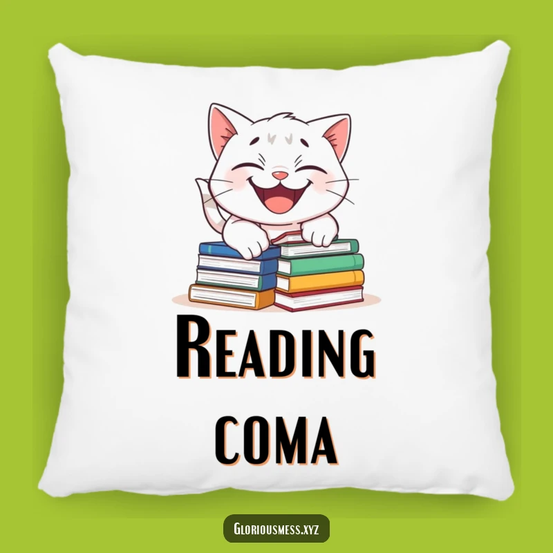 Funny Cat Tripping Pillow: Cozy Bookish Character Cushion - Lovely Funny Gift!