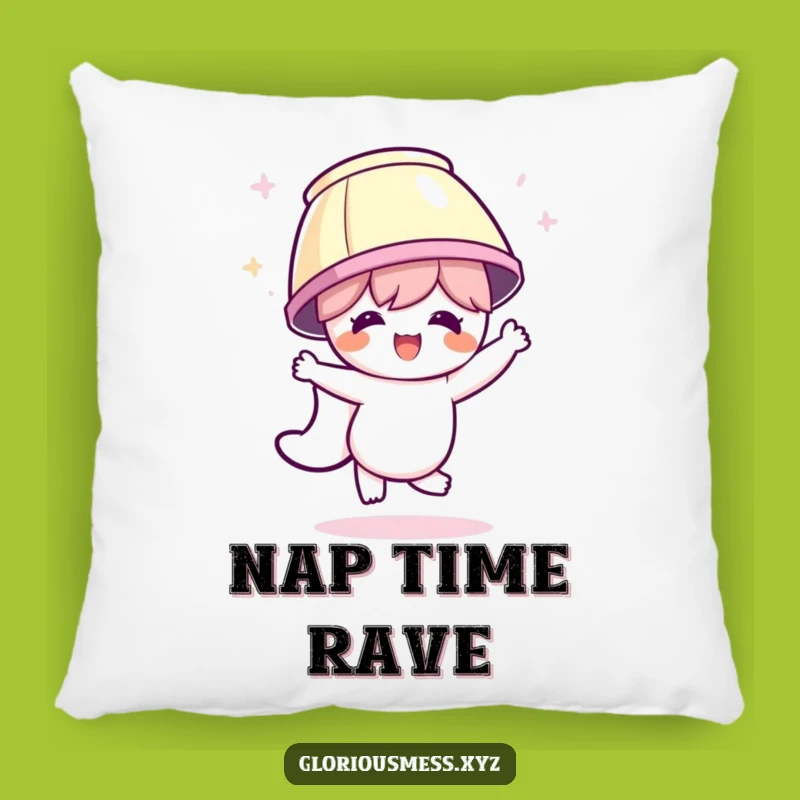 Funny Celebration Pillow: Lampshade Dancer Character - Cozy Party Vibes!