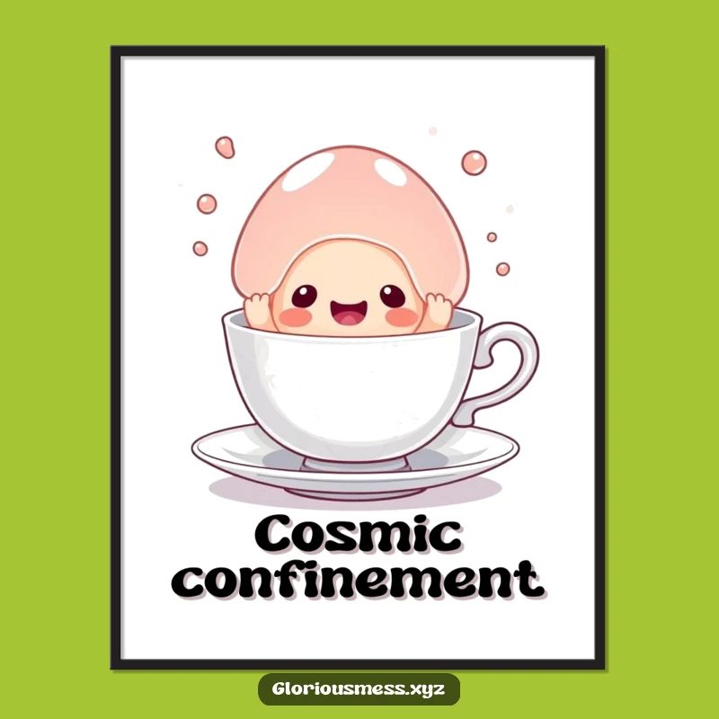 Funny Jelly Teacup Digital Art: Instant Hilarious Decor for Quirky Spaces