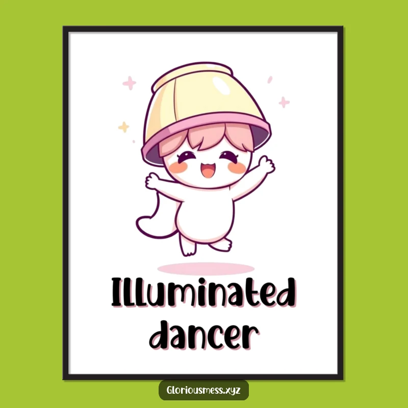 Funny Party Dance Digital Art: Lampshade Dancer Character - Printable Fun!