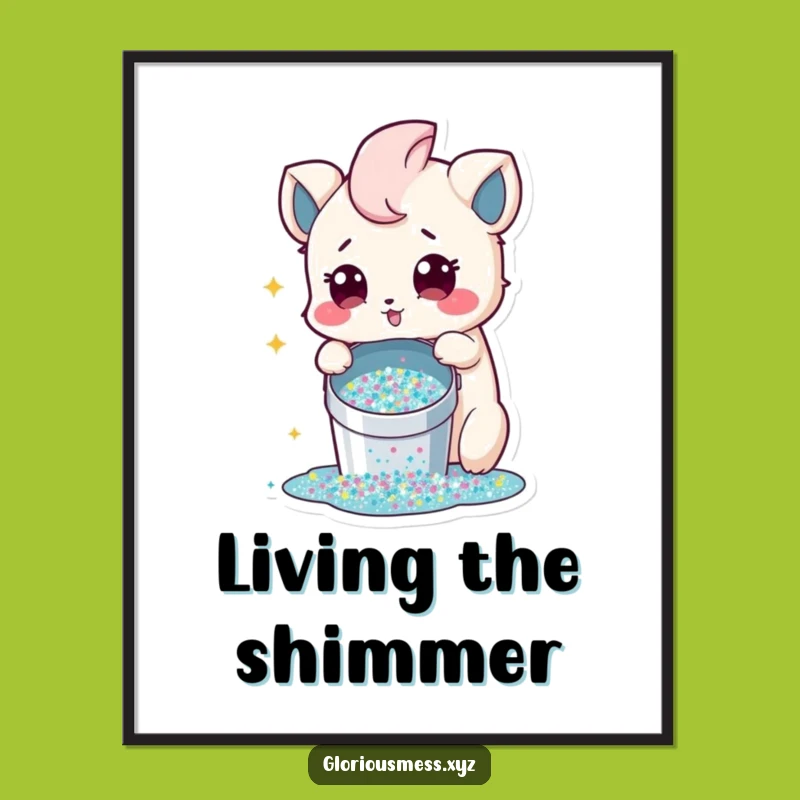 Funny Glitter Spill Digital Art: Instant Sparkle for Your Walls