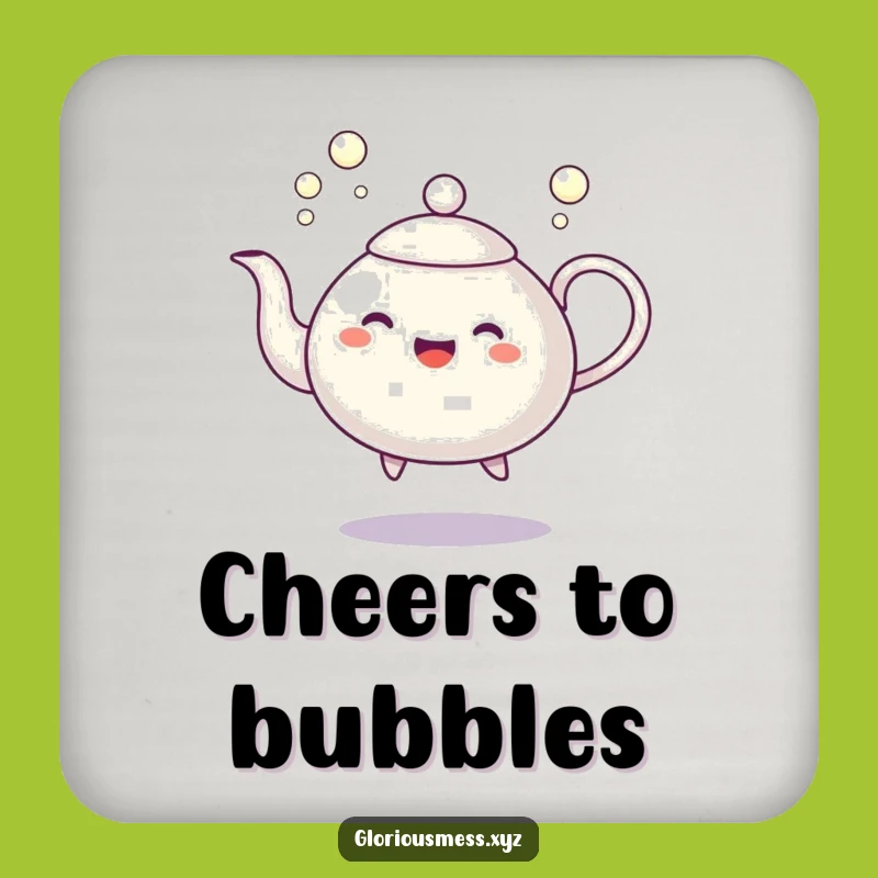 Funny Dancing Teapot Coaster: Bubble Character Protection - Cute Funny Gift!