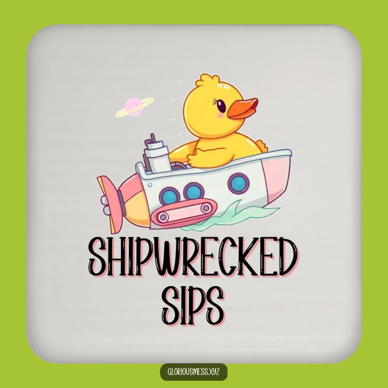 Funny Rubber Duck Sub Coaster Set: Protect Surfaces with Hilarious Bath Art