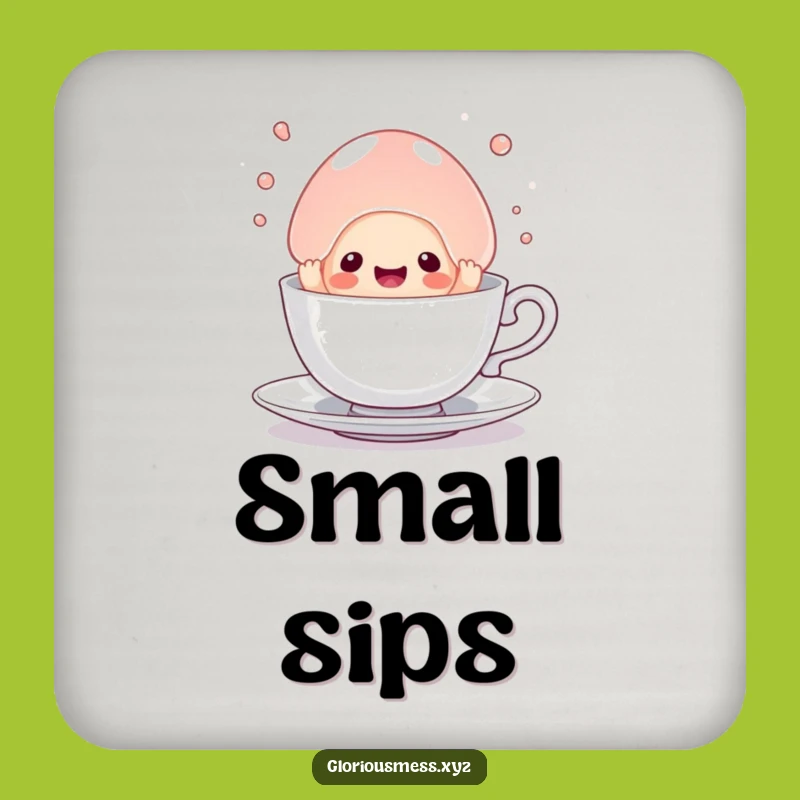 Funny Jelly Teacup Coaster Set: Protect Surfaces with Hilarious Art