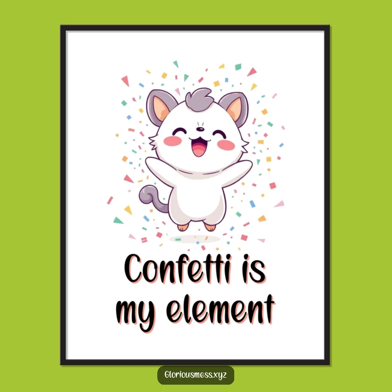 Funny Confetti Creature Poster: Brighten Your Walls with This Joyful Explosion Art