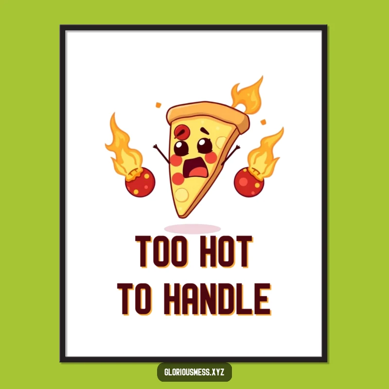 Funny Pizza Slice Poster: Vibrant, Hilarious Wall Art for Kitchens and More