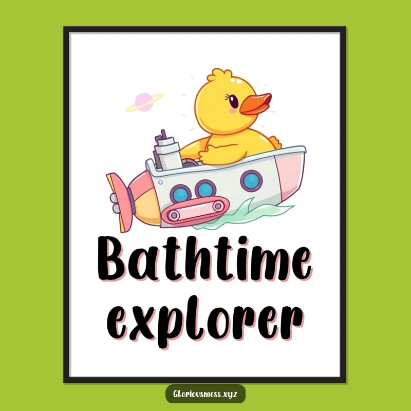 Funny Rubber Duck Sub Poster: Vibrant, Hilarious Art for Bathrooms and More