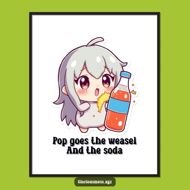 Free Printable Wall Art: Exploding Soda Character Hilarious Downloadable Decor