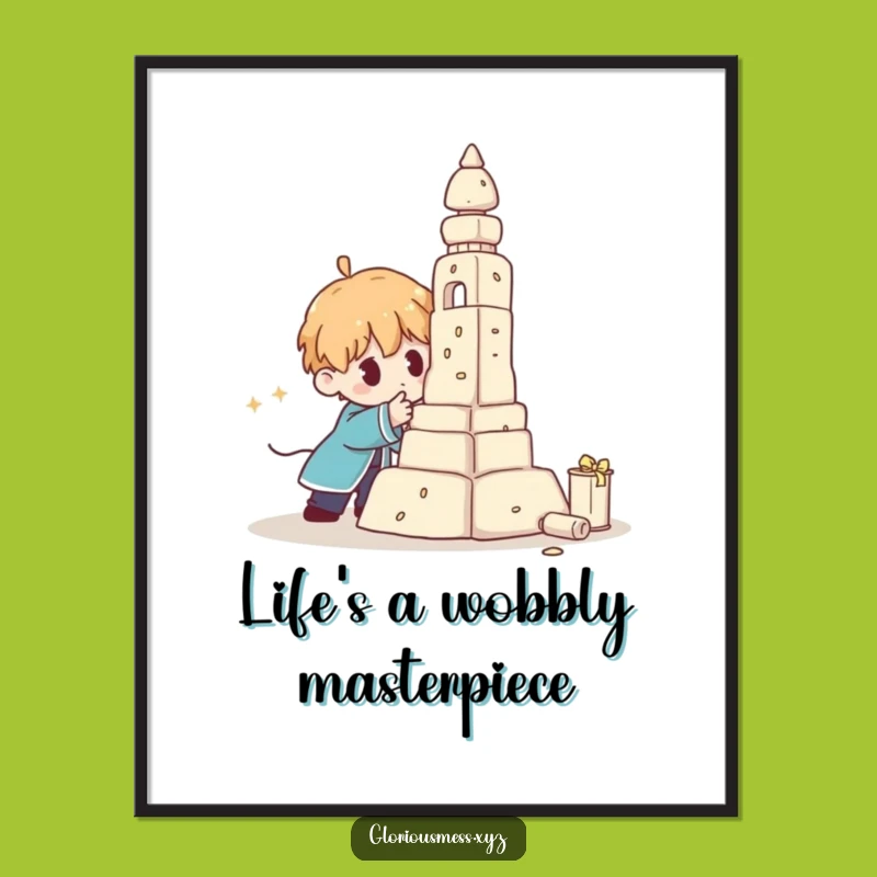 Free Printable Wall Art: Wobbly Sculpture Chaos - Funny Downloadable Decor