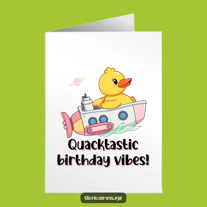 Free Printable Birthday Card: Duck Submarine Adventure, Funny Splashy Downloadable Gift
