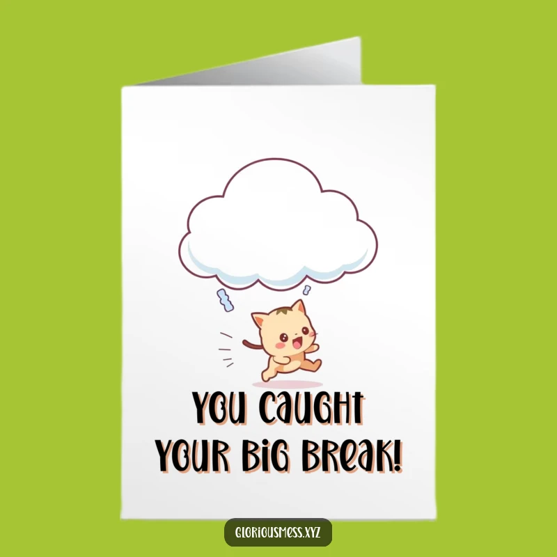 Free Printable Congrats Card: Giggling Cloud Chase - Funny Downloadable Gift