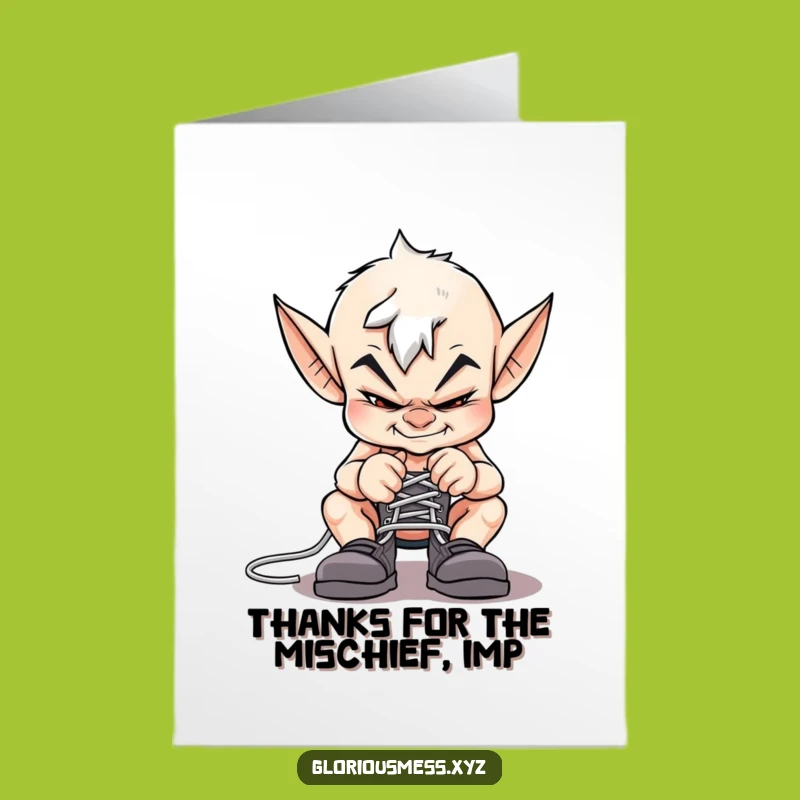 Free Printable Imp Thank You Card: Sly Grin Funny Downloadable Gift