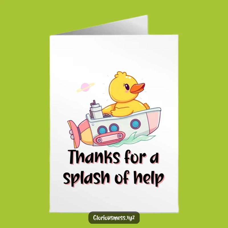 Free Printable Thank You Card: Duck's Gratitude, Deep Sea Downloadable Gift