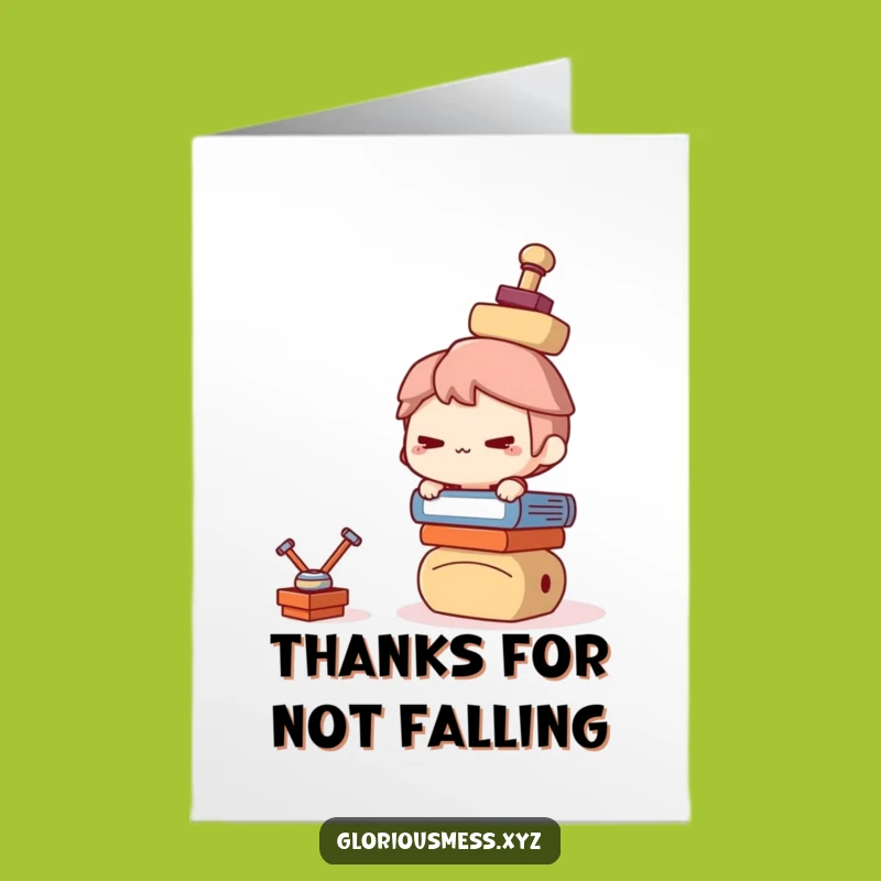 Free Printable Thank You Card: Funny Balancing Act Character DIY Gift