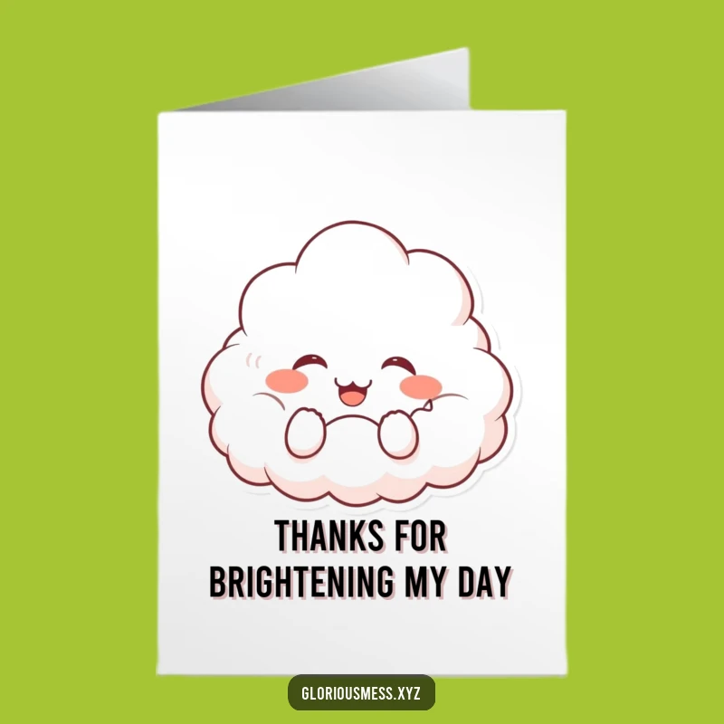 Free Printable Thank You Card: Giggling Cloud Cheerful Funny Downloadable Gift