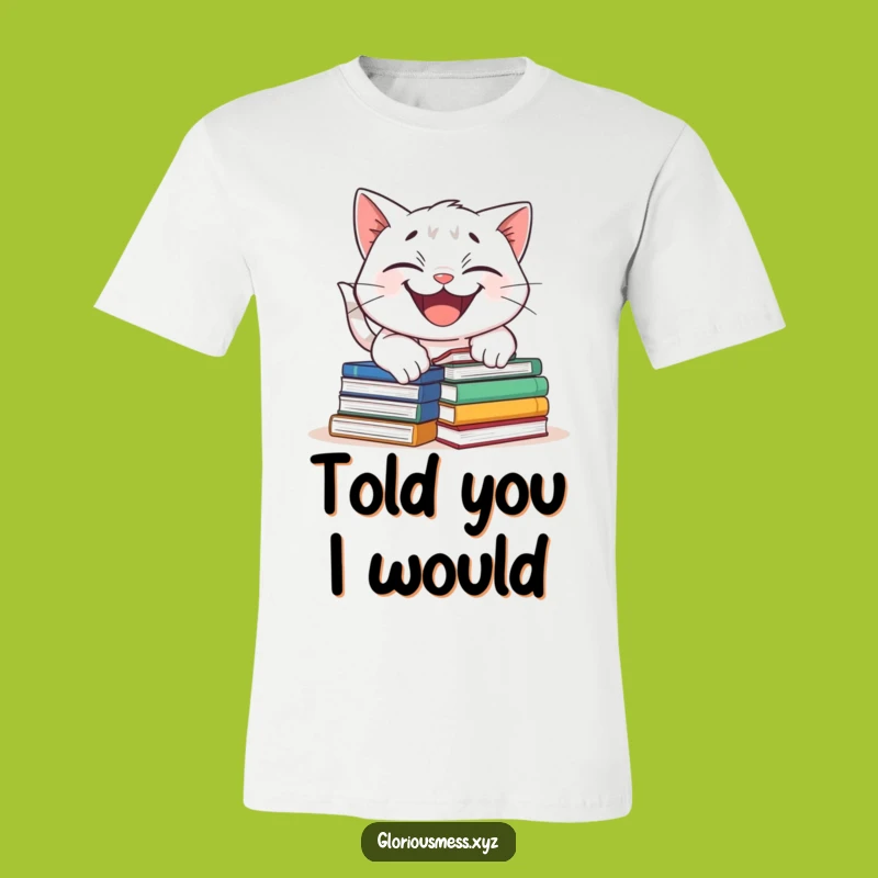 Funny Cat Tripping T-Shirt: Bookish Mischief Character Tee - Hilarious Funny Gift!