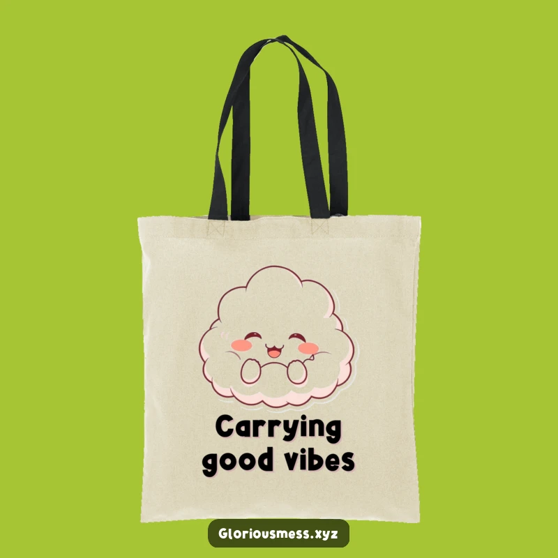 Funny Cloud Giggle Tote Bag: Joyful Character Carry-All - Pretty Funny Gift!