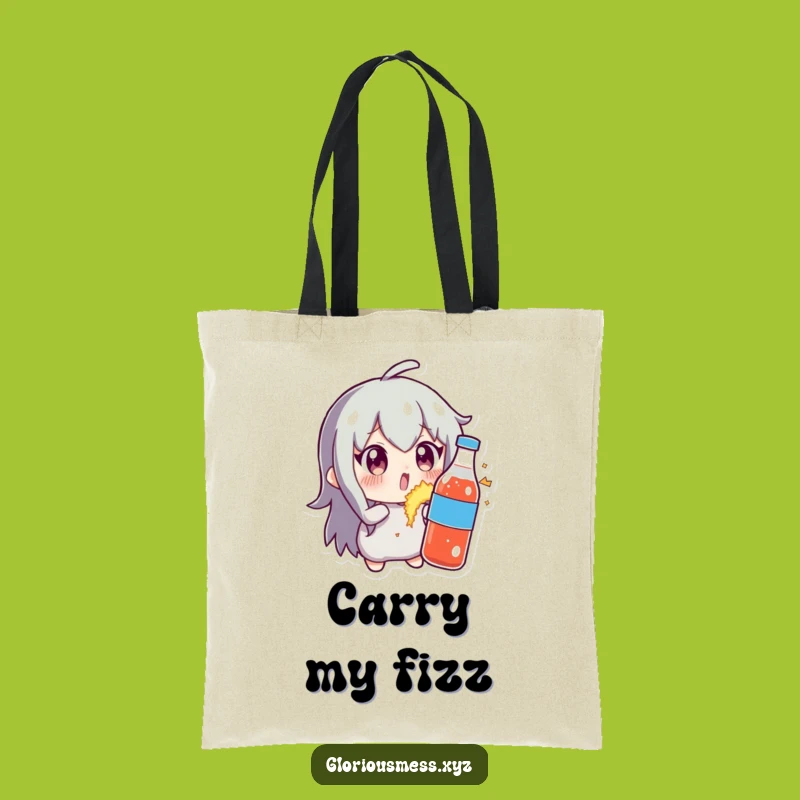 Funny Soda Pop Panic Tote Bag: Character Faces Explosive Fizz - Carry Humor Everywhere!
